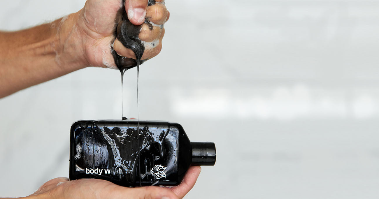 black wolf charcoal body wash