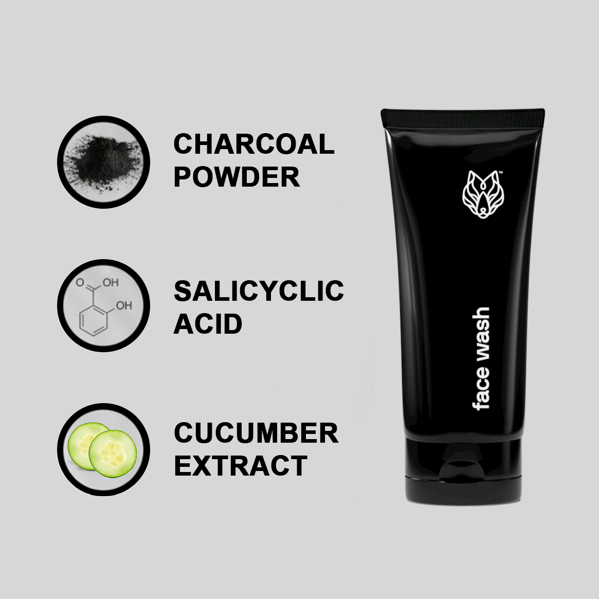 Charcoal Face Wash (For Oily Skin) Black Wolf